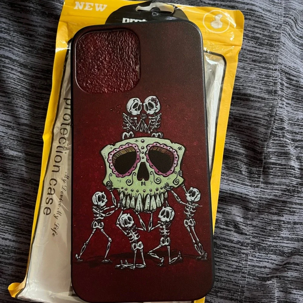 New Iphone 13 Pro 8 David Lozeau, Eterno Skeleton Skull Art Case Burgundy